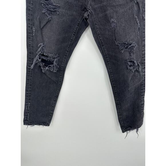 Abercrombie Mens Relaxed Taper Stretch Mens 31x28 Black Wash Distressed Grunge - Picture 3 of 7